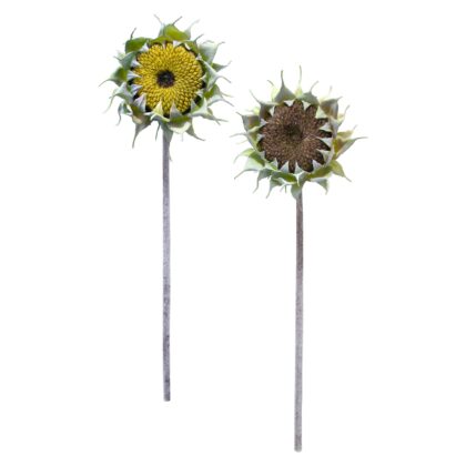 HASTE GIRASSOL AVELUDADO DE SILICONE (2 CORES) - ALT 59 CM (GJ022)