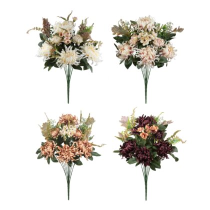 B. CRISANTEMO 6 FLORES COM AZEVINHO AVELUDADO X13 (4 CORES) - ALT 50 CM (GJ076)