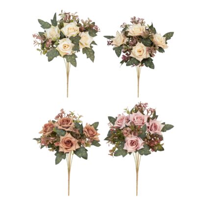 BUQUE ROSA X 7 (4 CORES) - ALT 28 CM (HS043)