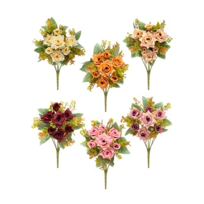 BUQUE ROSA X7 (6 CORES) - ALT 32 CM (HS206)