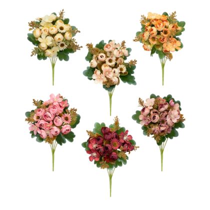 BUQUE CAMELIA COM MARGARIDA (6 CORES) - ALT 30 CM (HS208)