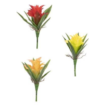 HASTE BROMELIA DE SILICONE (3 CORES) - ALT 22 CM (MX060)