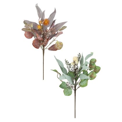RAMALHETE FOLHAGEM EUCALIPTO E MAMONA (2 CORES) - ALT 40 CM (MX798)