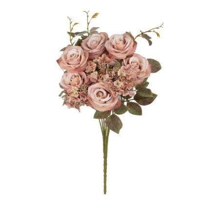 BUQUE ROSA DIANA COM HORTENSIA PROTECAO UV - ALT 55 CM (SH553-2)