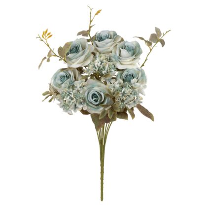 BUQUE ROSA DIANA COM HORTENSIA PROTECAO UV - ALT 55 CM (SH553-3)