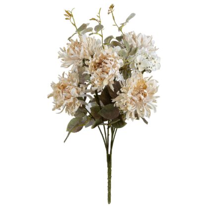 BUQUE CRISANTEMO COM HORTENSIA CREME PROTECAO UV- ALT 50 CM (SH562-CR)