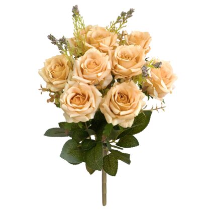 BUQUE ROSA ENVELHECIDA X 9 - ALT 40 CM (SH708-AM)