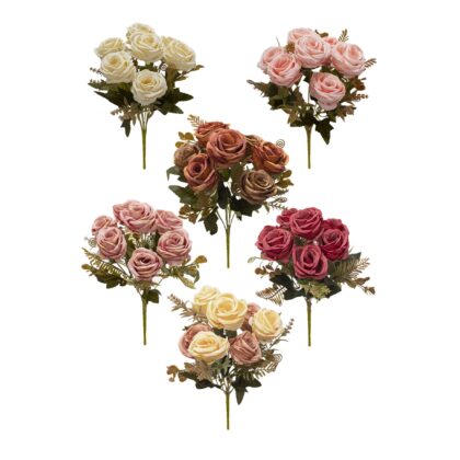 BUQUE DE ROSA X 6 (6 CORES) - ALT 30 CM (SH721)