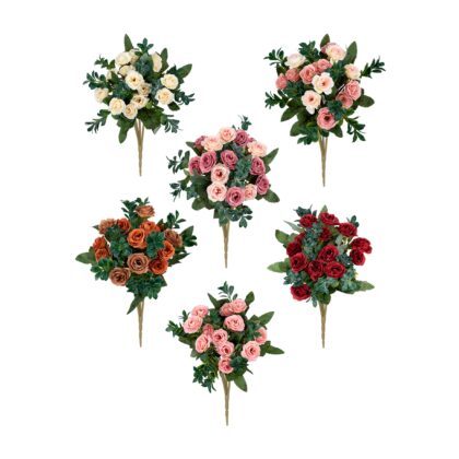 BUQUE MINI ROSA (6 CORES) - ALT 30 CM (SH724)