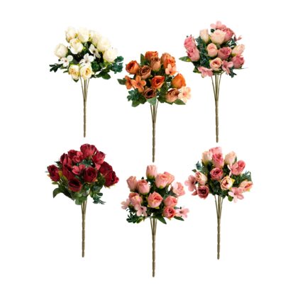 BUQUE MINI BOTAO DE ROSA (6 CORES) - ALT 30 CM (SH725)