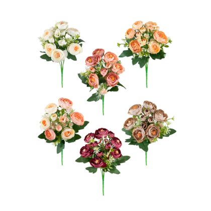 BUQUE MINI CAMELIA (6 CORES) - ALT 33 CM (SH728)