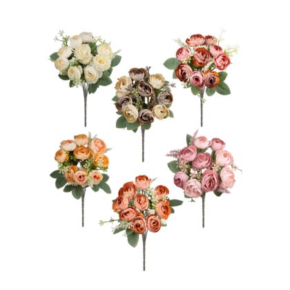 BUQUE MINI CAMELIA X9 (6 CORES) - ALT 25 CM (SH734)