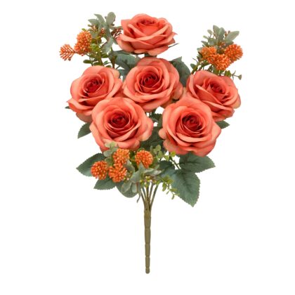 BUQUE ROSA COM BERRY X9 - ALT 45 CM (SH758-6)