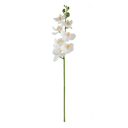 HASTE ORQUIDEA BRANCO 3D TOQUE REAL - ALT 75 CM (SY027-1)