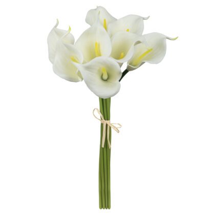 RAMALHETE CALLA EM SILICONE BRANCO X 8 - ALT 33 CM (F310-BR)