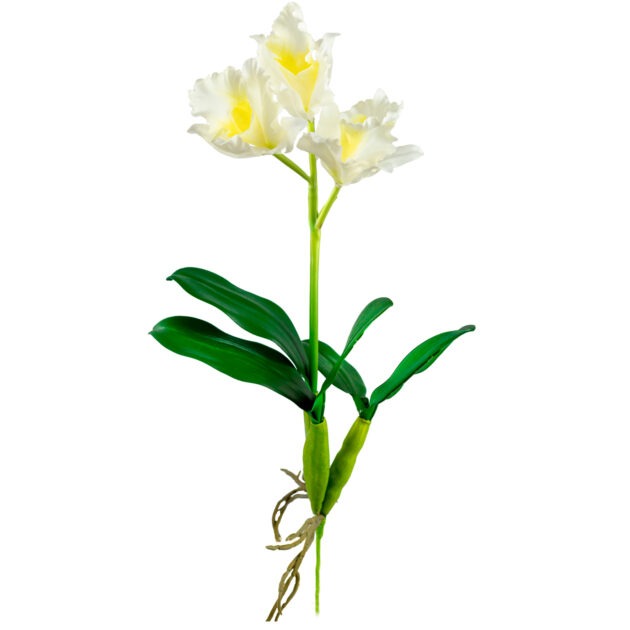 HASTE CYMBIDIUM BRANCO SILICONE - ALT 55 CM (MX849-1)