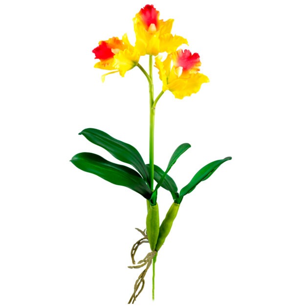 HASTE CYMBIDIUM AMARELO SILICONE - ALT 55 CM (MX849-3)