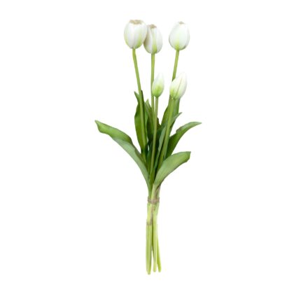 RAMALHETE TULIPA TOQUE REAL BRANCO - ALT 40 CM ( SY033-BR )