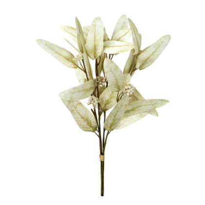 RAMALHETE EUCALIPTO BRANCO TOQUE REAL - ALT 35 CM (SH571-BR)