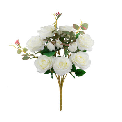 B. ROSA DIANA BRANCA X 10 (7 ABERTA E 3 BOTOES) - ALT 50 CM (SH367-BR)